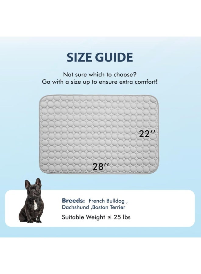 الصيف التبريد حصيرة ووسادة النوم- امتصاص المياه أعلى، سهلة حمل، EZ نظيفة، المواد آمنة. ابقي التبريد للحيوانات الأليفة والأطفال والكبار.  (رمادي، 28 "x 22") غرا - Image 3